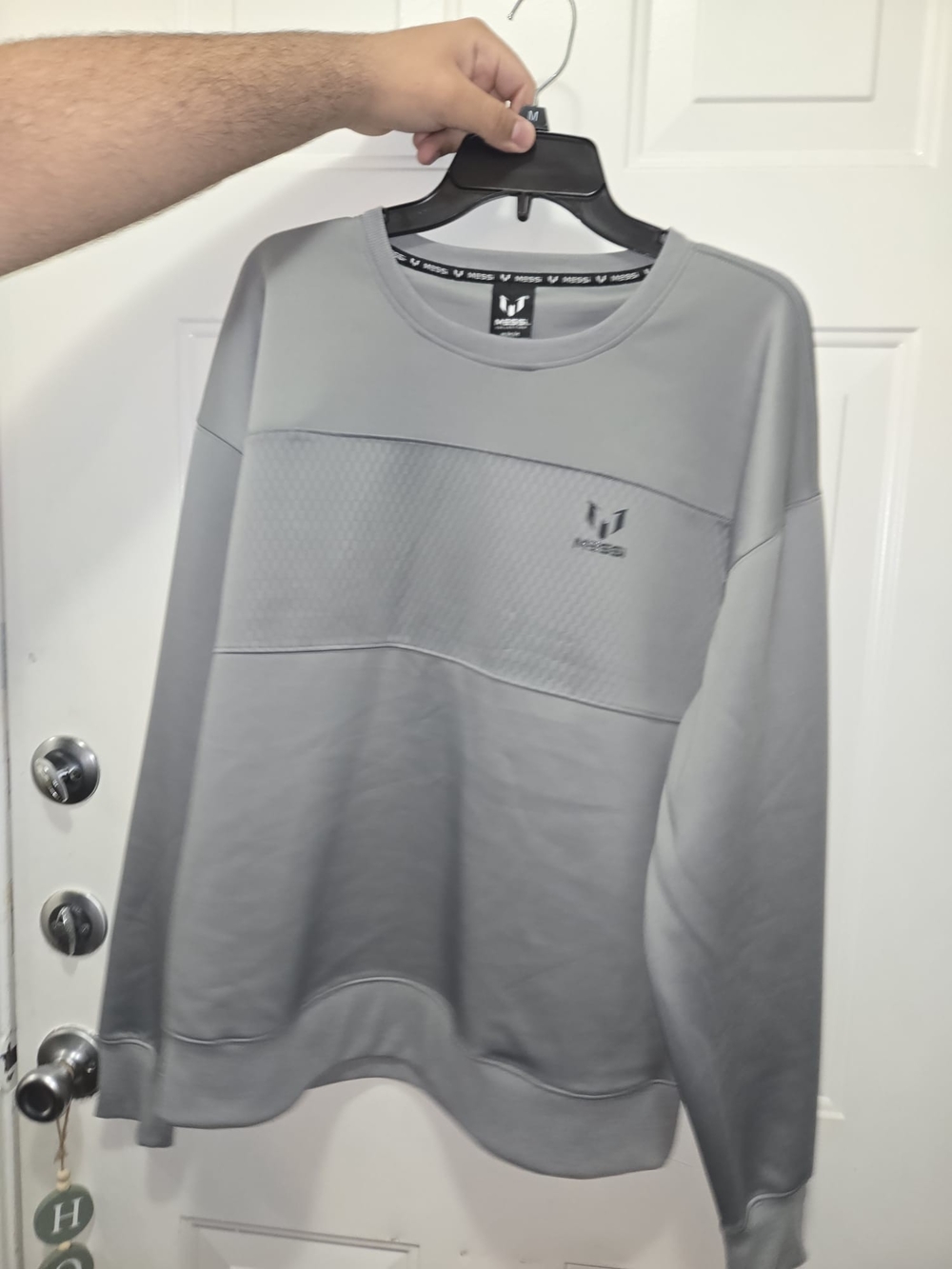 Messi Adidas Gray Crewneck Sweatshirt